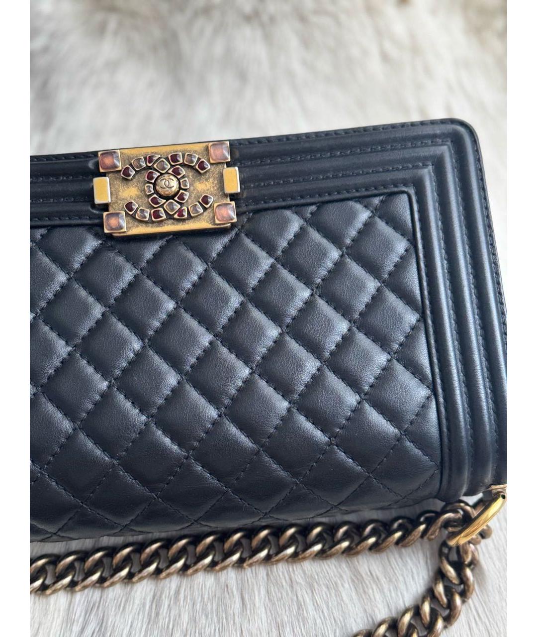 CHANEL Черная кожаная сумка через плечо, фото 8