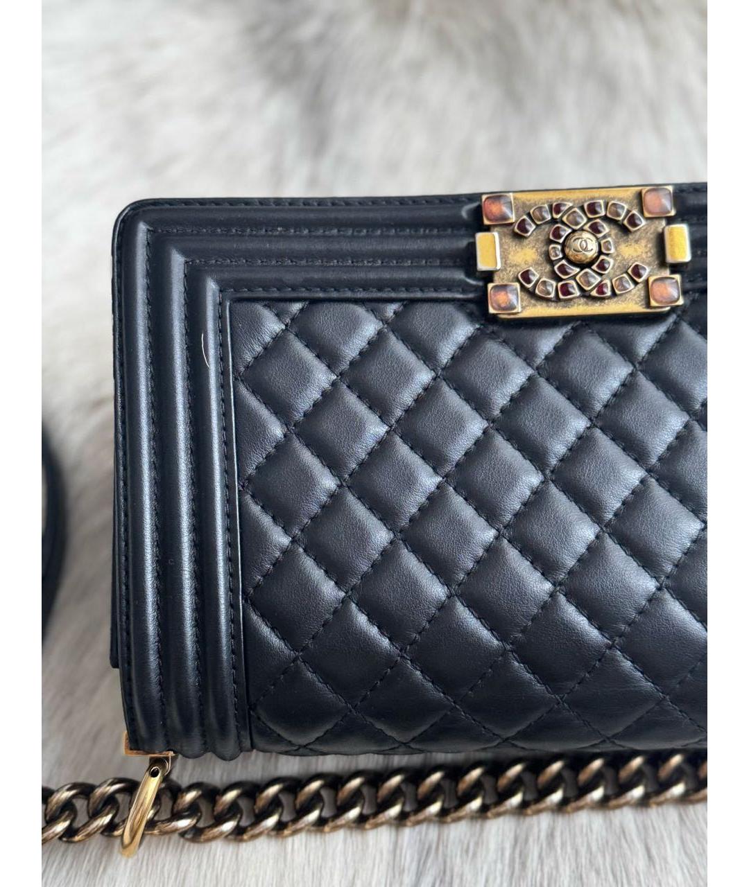 CHANEL Черная кожаная сумка через плечо, фото 7
