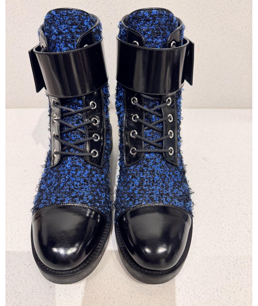 LOUIS VUITTON Темно-синие кожаные ботинки, фото 2