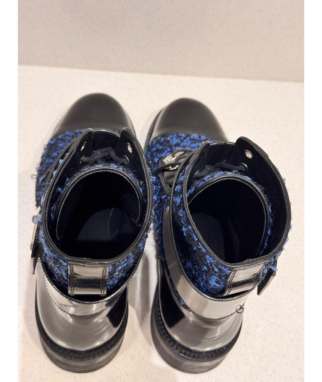 LOUIS VUITTON Темно-синие кожаные ботинки, фото 3