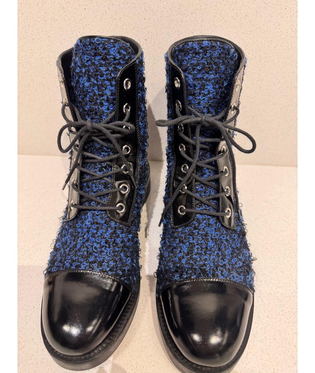 LOUIS VUITTON Темно-синие кожаные ботинки, фото 7