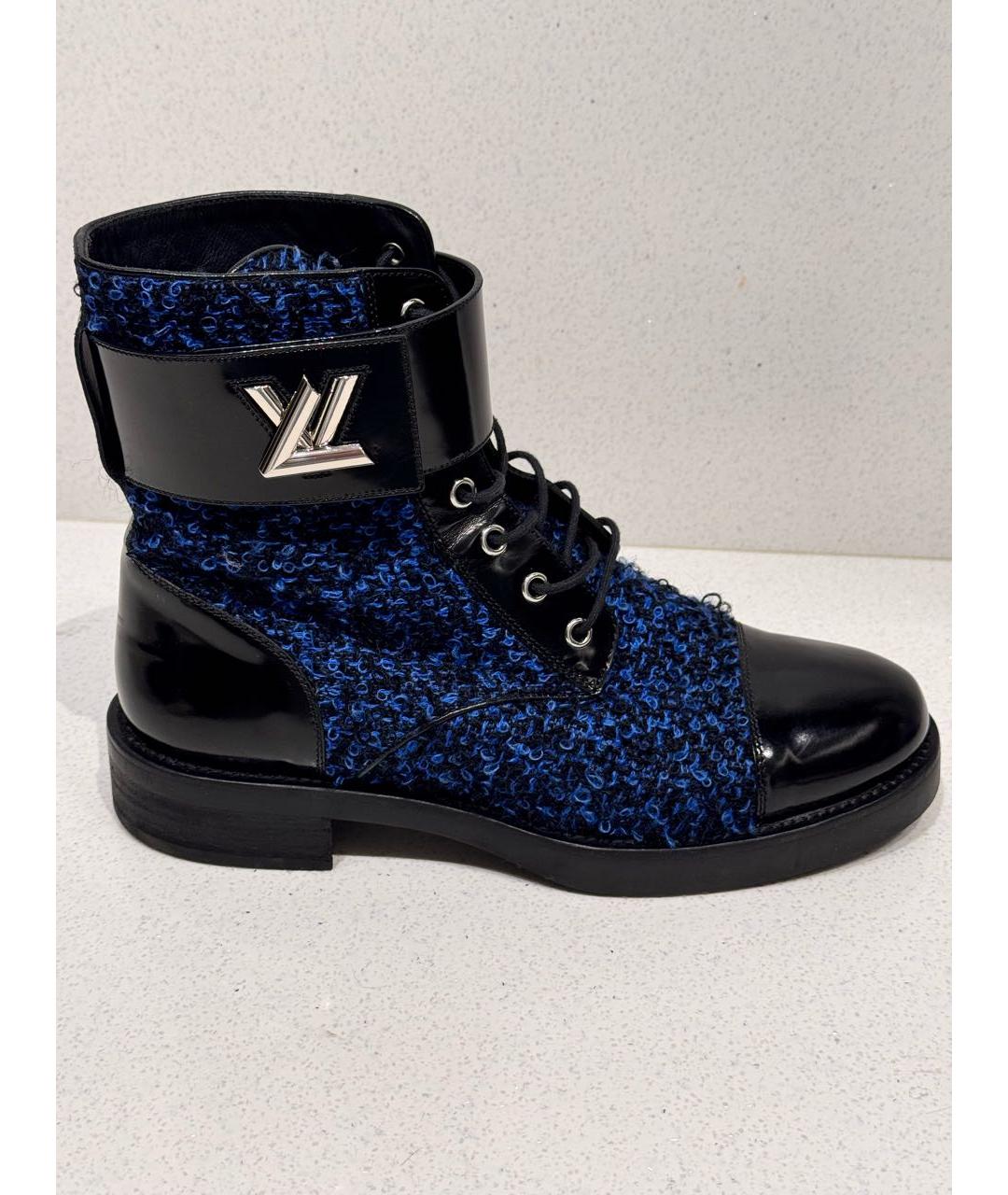 LOUIS VUITTON Темно-синие кожаные ботинки, фото 9