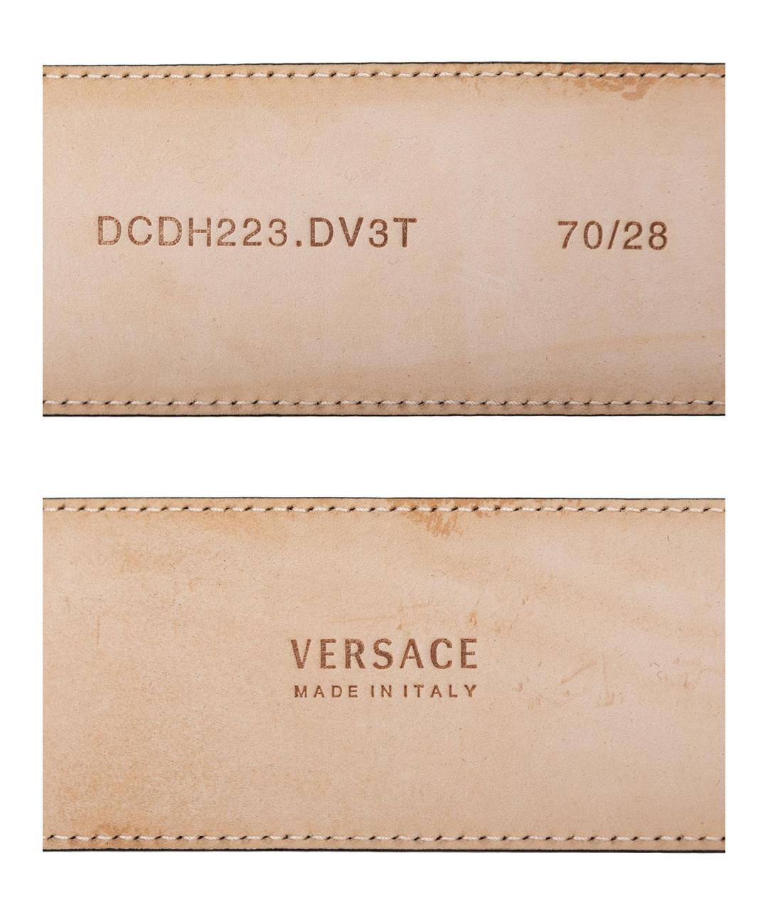 VERSACE Черный кожаный ремень, фото 3
