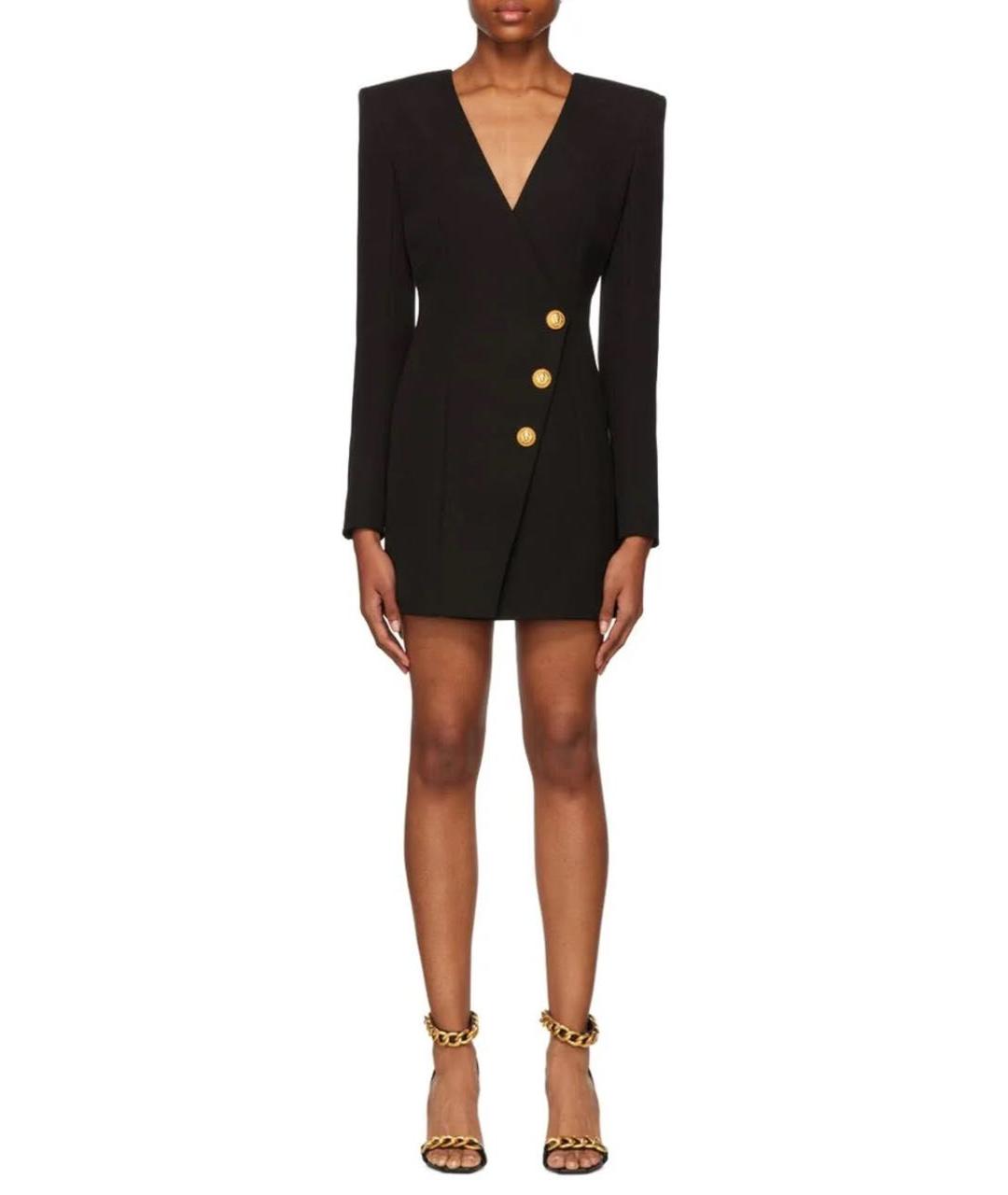 BALMAIN Черное шерстяное повседневное платье, фото 5