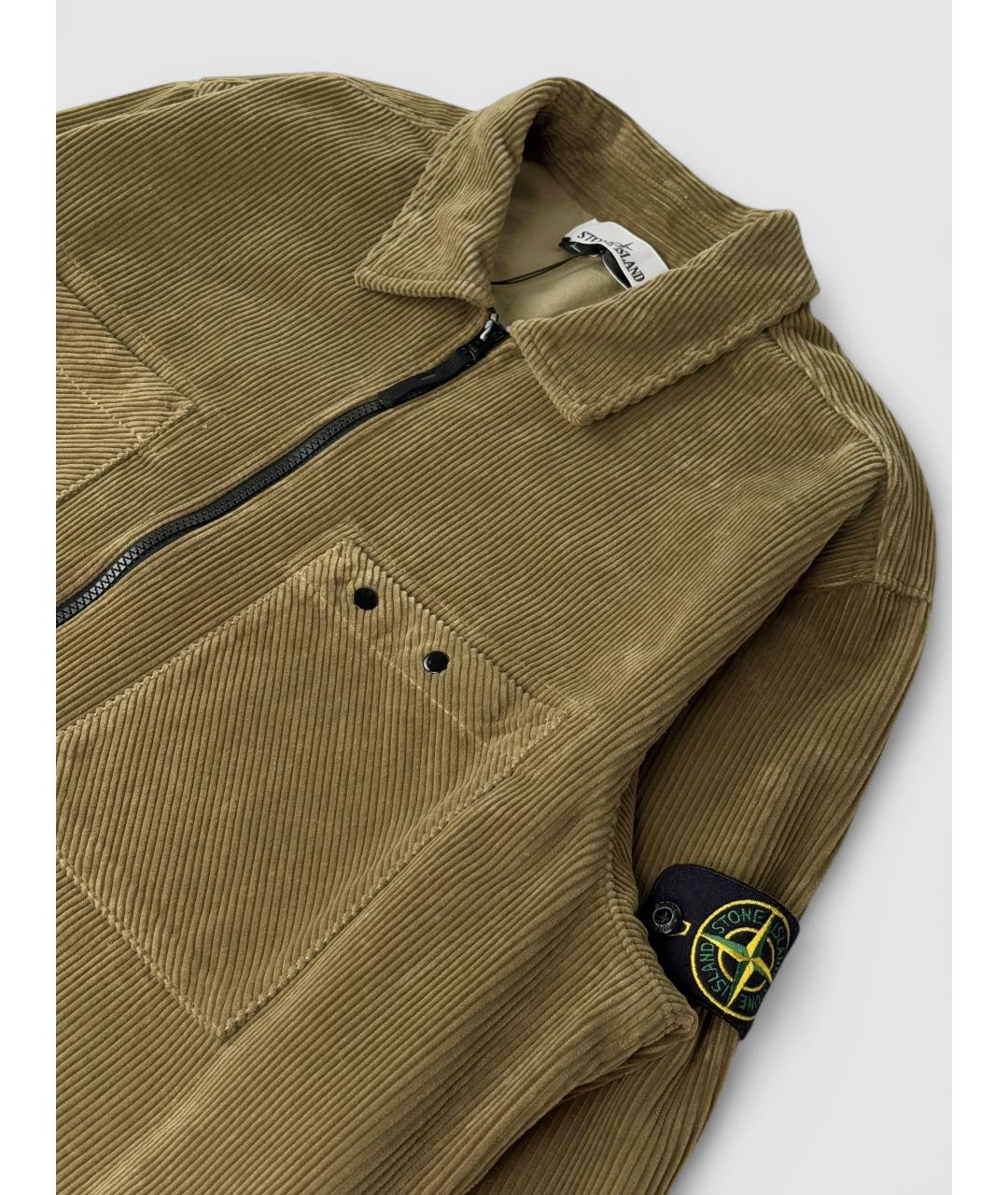 STONE ISLAND Коричневая хлопковая куртка, фото 3