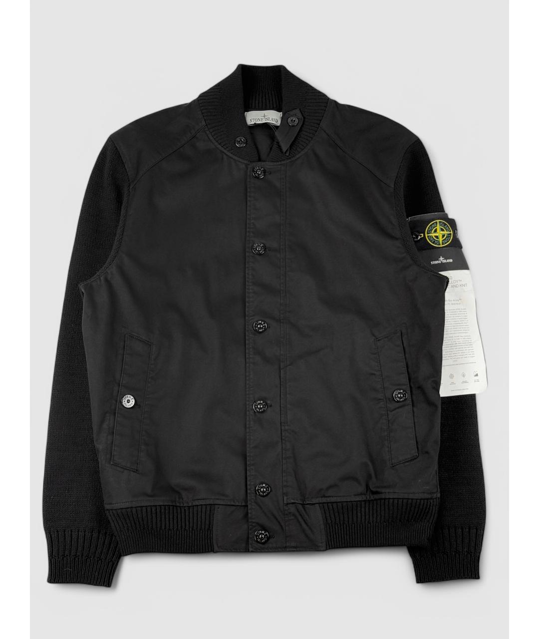 STONE ISLAND Черная хлопковая куртка, фото 6