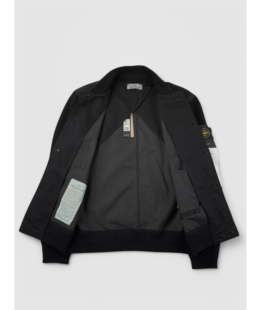 STONE ISLAND Черная хлопковая куртка, фото 2