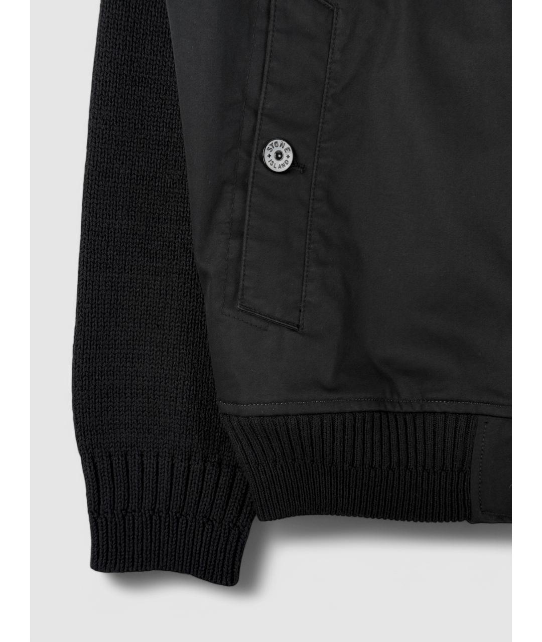 STONE ISLAND Черная хлопковая куртка, фото 4