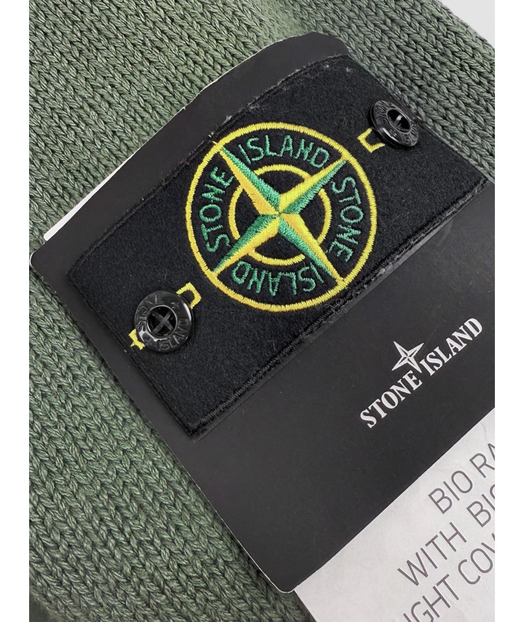 STONE ISLAND Зеленая хлопковая куртка, фото 4