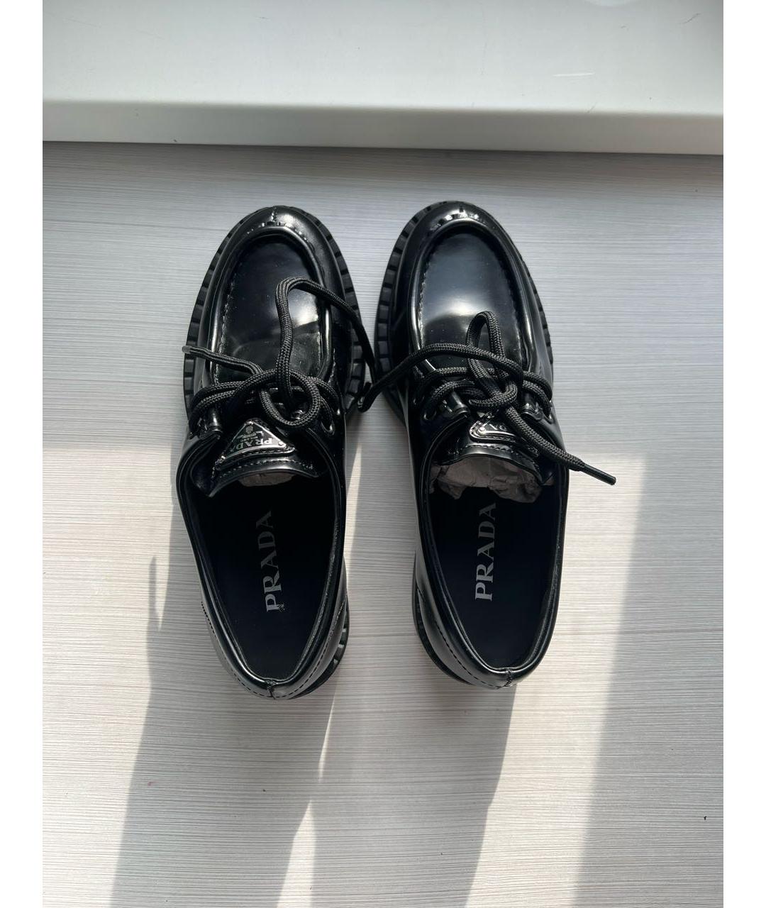 PRADA Черные кожаные лоферы, фото 3