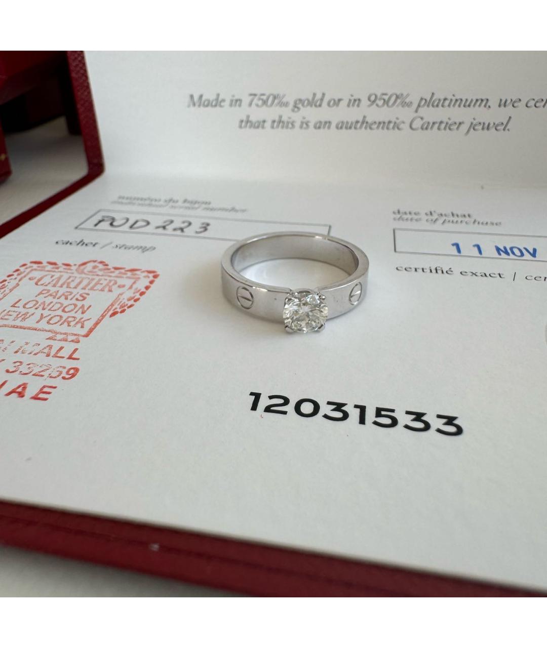 CARTIER Серебряное кольцо из белого золота, фото 7