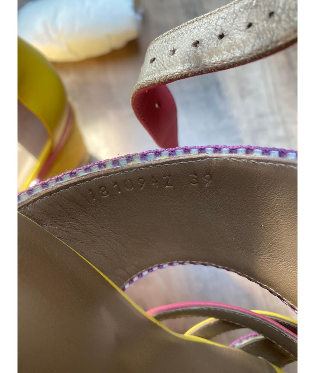 HERMES Желтые босоножки, фото 6