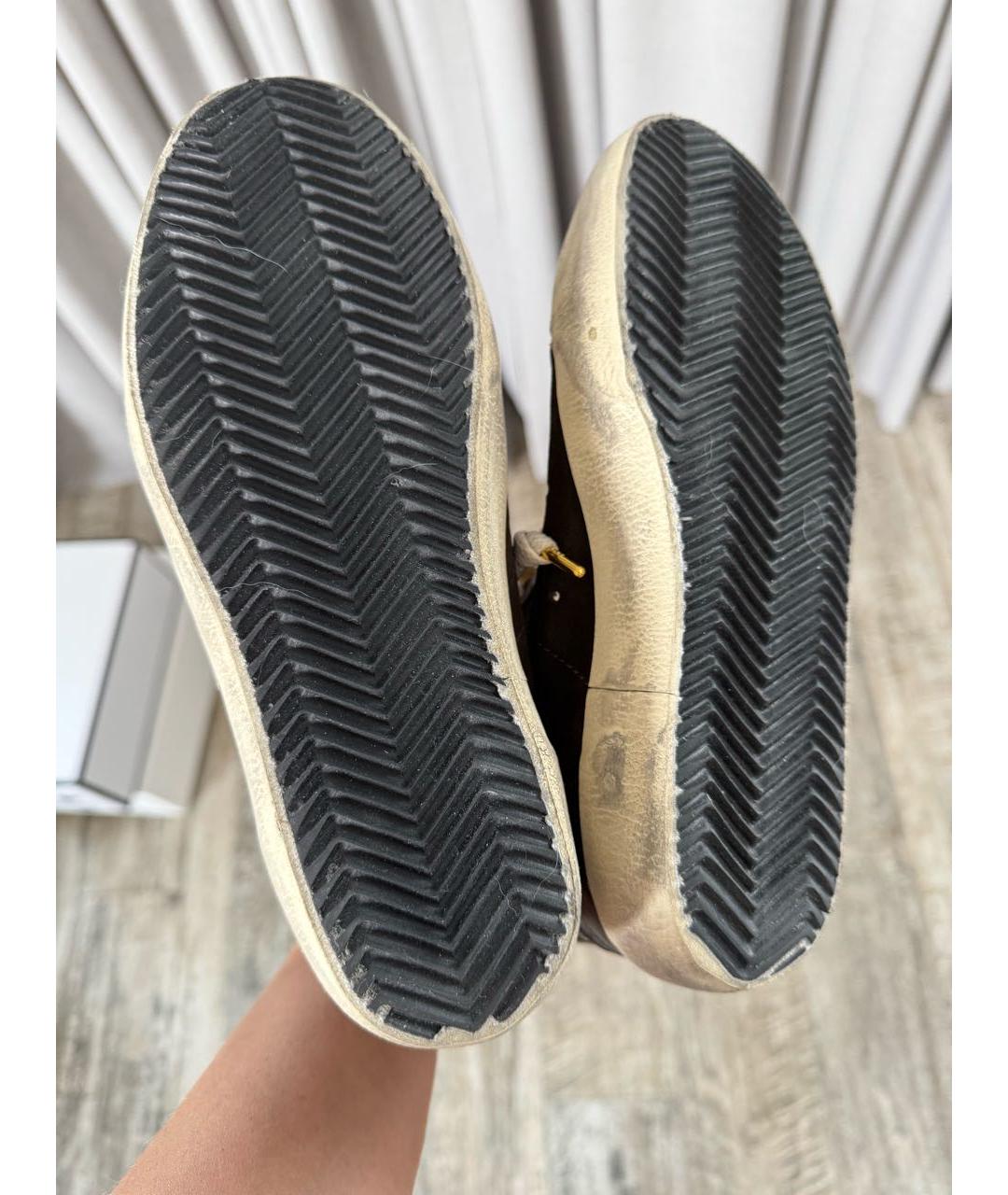 GOLDEN GOOSE DELUXE BRAND Коричневые кожаные кеды, фото 5