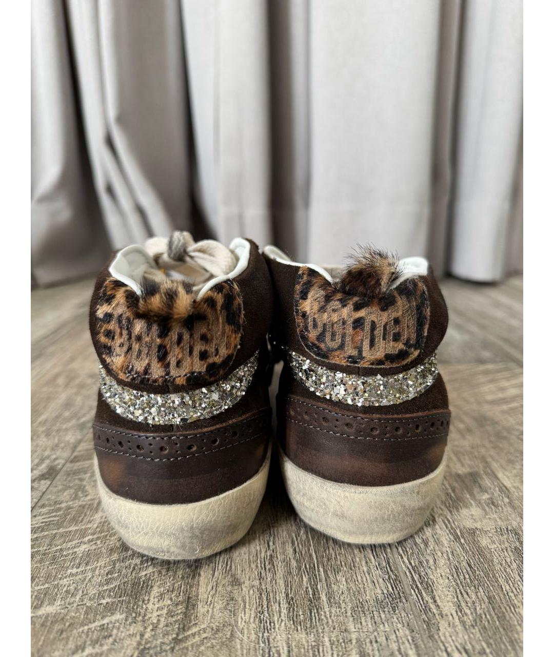 GOLDEN GOOSE DELUXE BRAND Коричневые кожаные кеды, фото 3