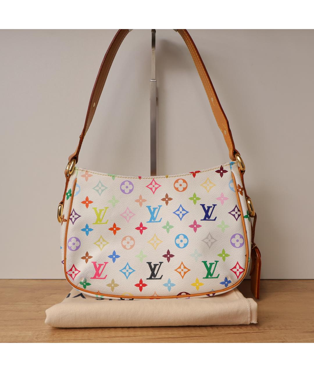 LOUIS VUITTON Белая кожаная сумка с короткими ручками, фото 3