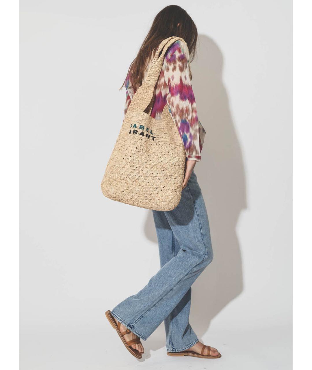 ISABEL MARANT ETOILE Голубые хлопко-лиоцелловые прямые джинсы, фото 5