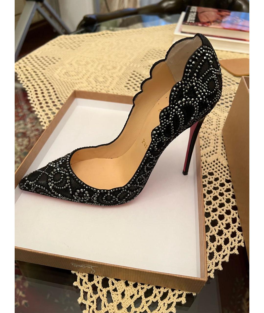CHRISTIAN LOUBOUTIN Черные кожаные туфли, фото 7