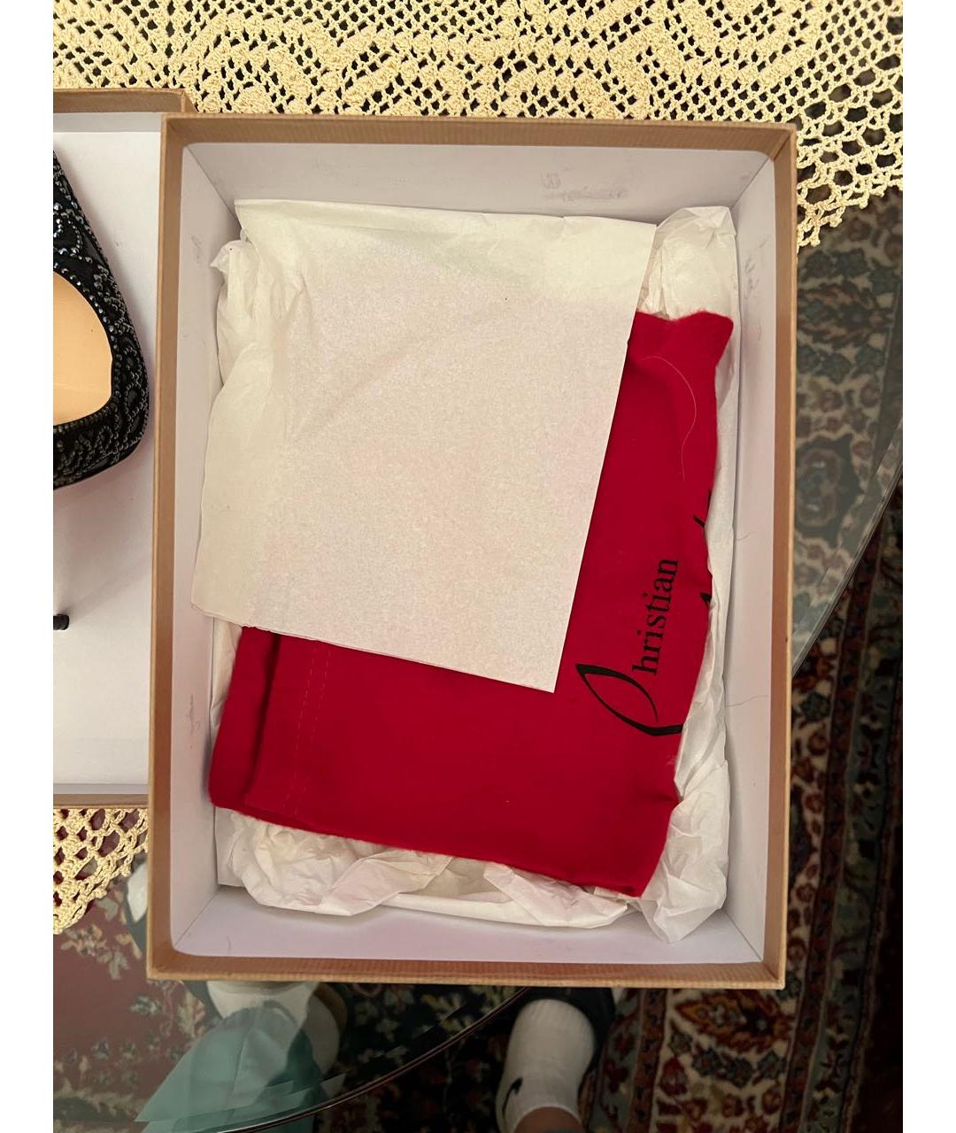 CHRISTIAN LOUBOUTIN Черные кожаные туфли, фото 6