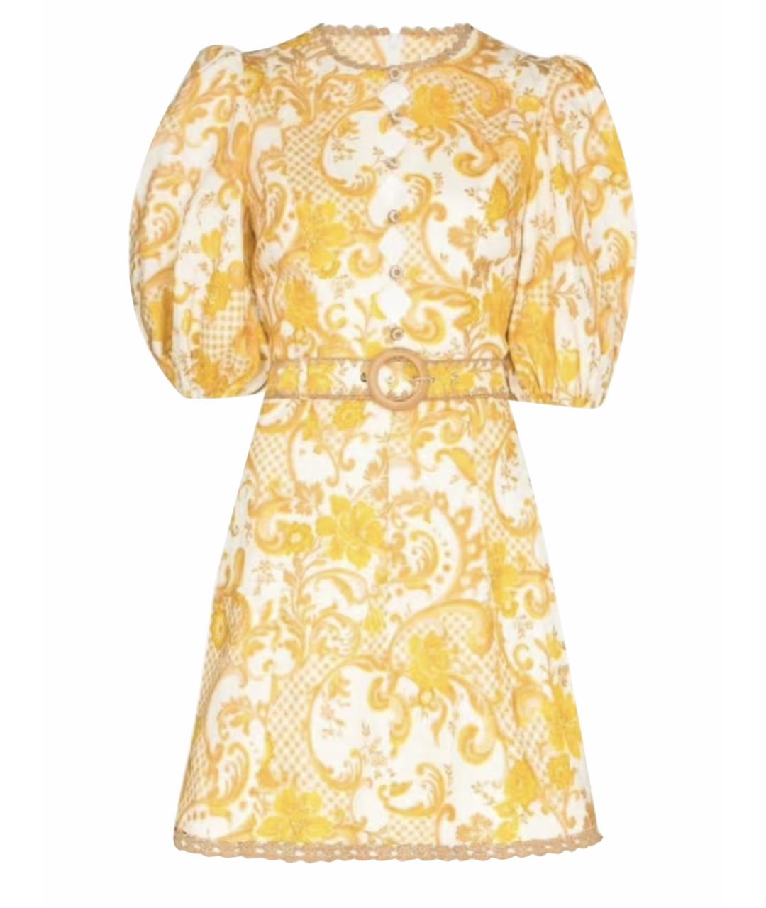 ZIMMERMANN Желтое повседневное платье, фото 1