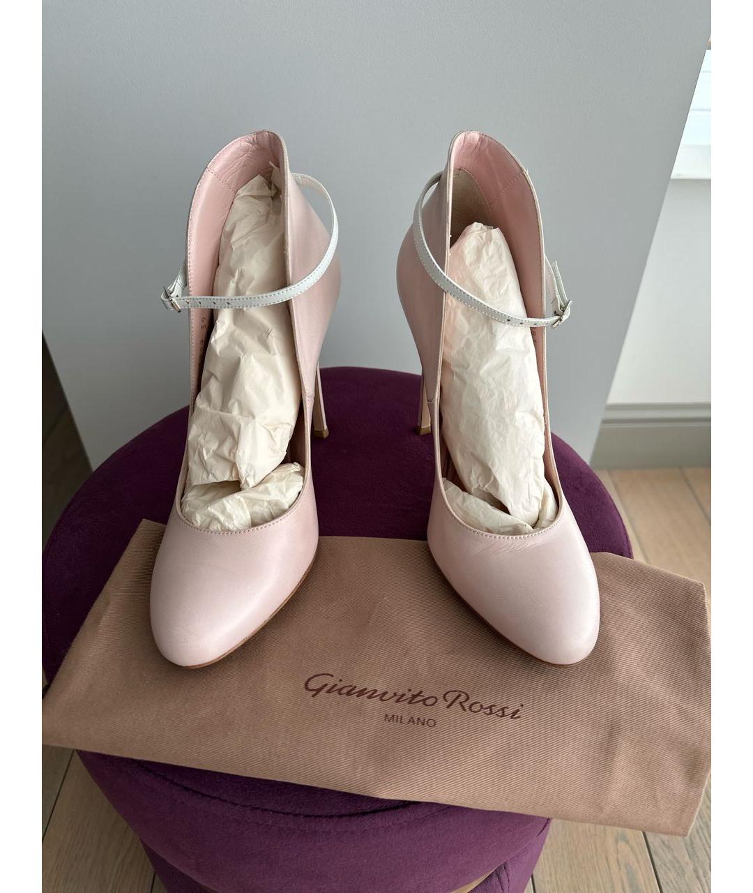 GIANVITO ROSSI Розовые кожаные туфли, фото 7