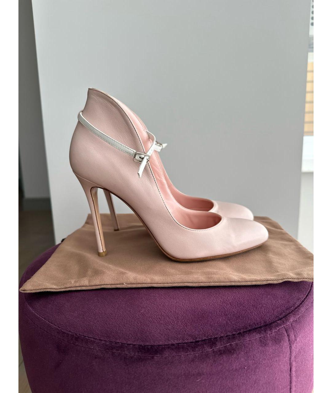 GIANVITO ROSSI Розовые кожаные туфли, фото 8