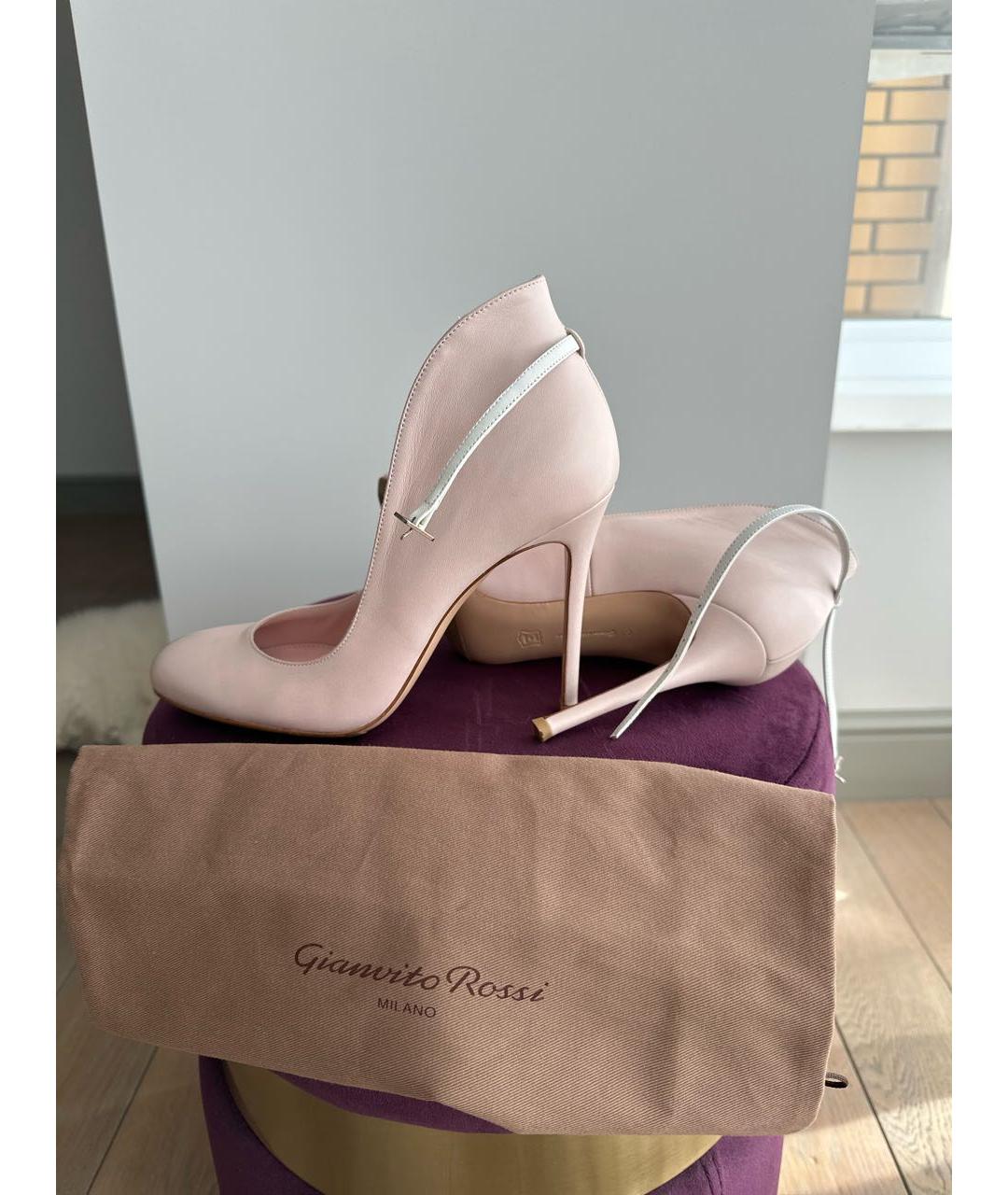 GIANVITO ROSSI Розовые кожаные туфли, фото 5