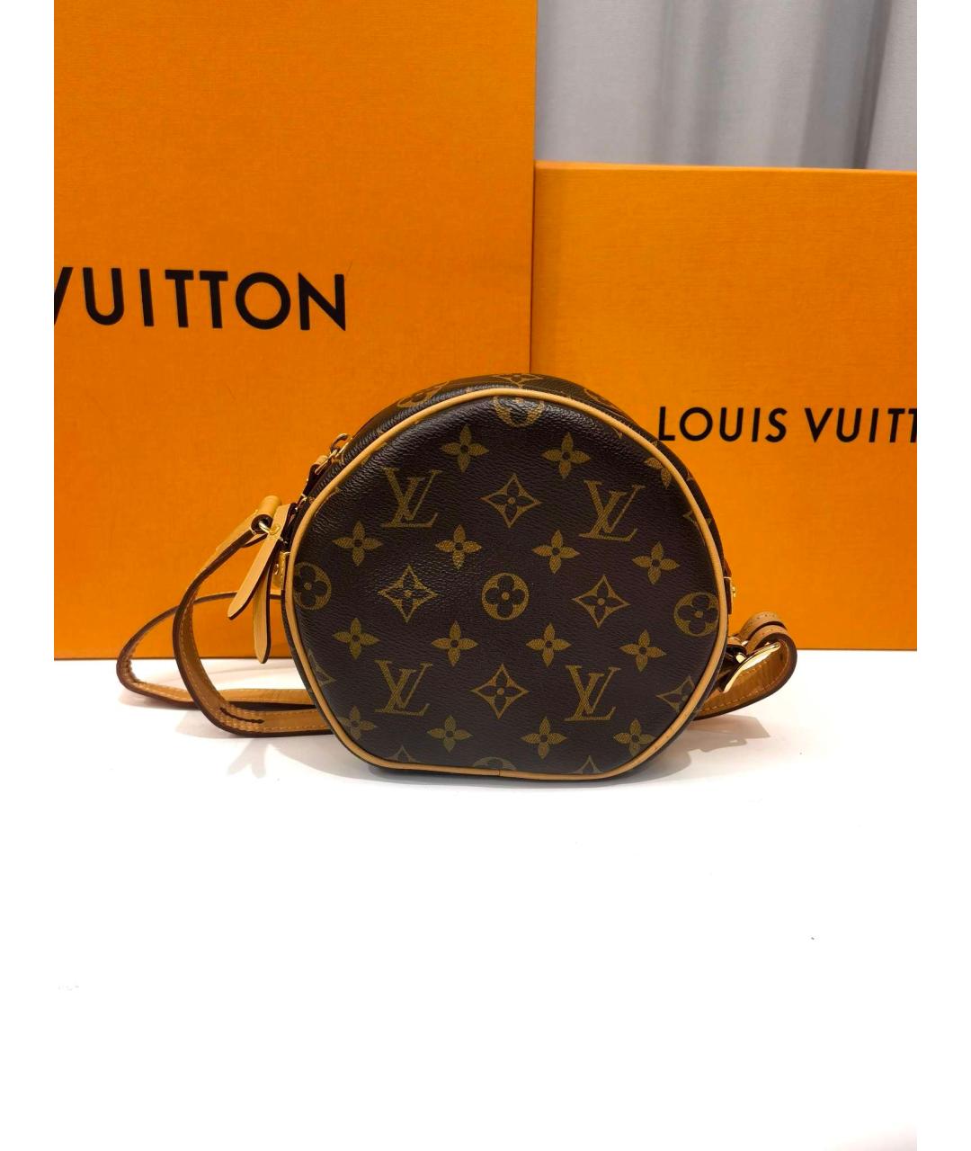 LOUIS VUITTON Коричневая кожаная сумка с короткими ручками, фото 6