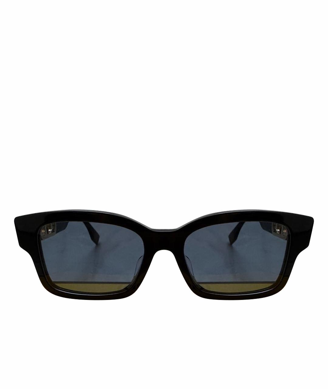 FENDI Черные пластиковые солнцезащитные очки, фото 1