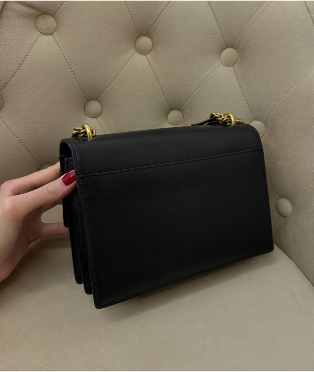 SAINT LAURENT Черная кожаная сумка через плечо, фото 3