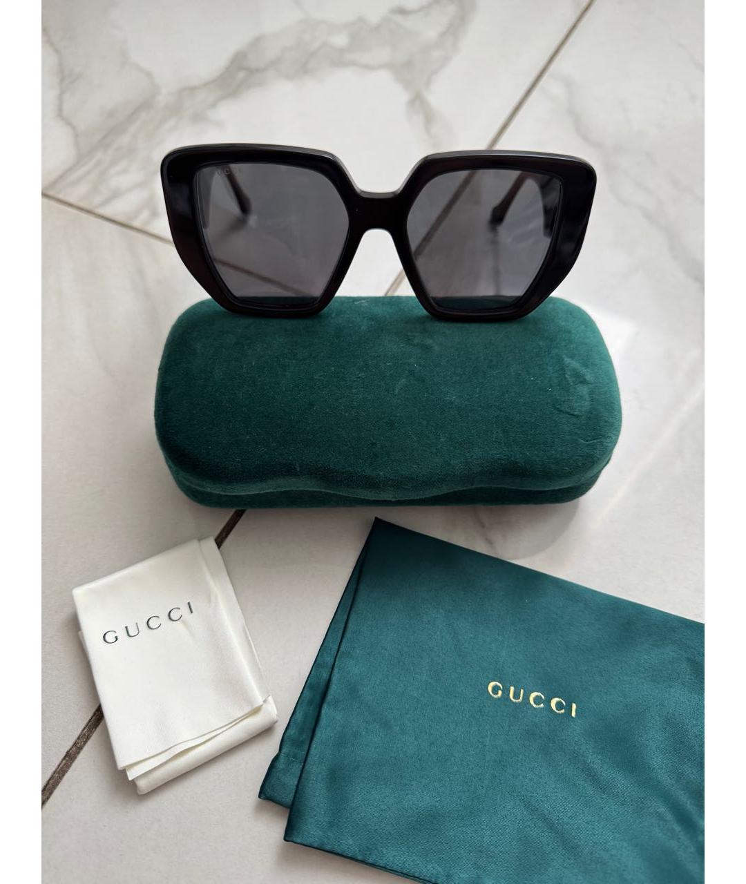 GUCCI Черные пластиковые солнцезащитные очки, фото 5
