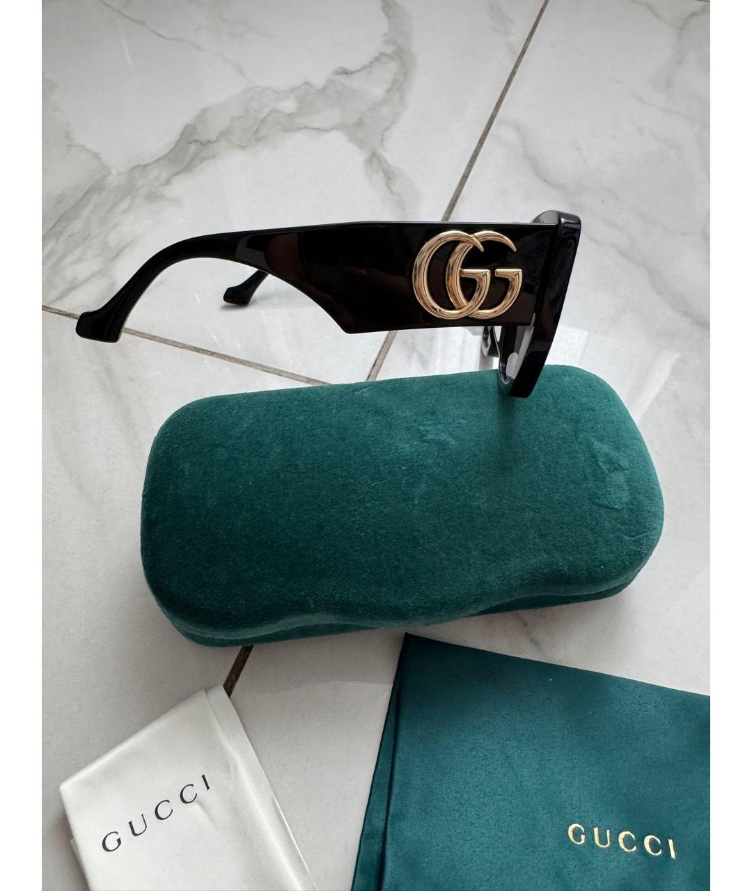 GUCCI Черные пластиковые солнцезащитные очки, фото 2