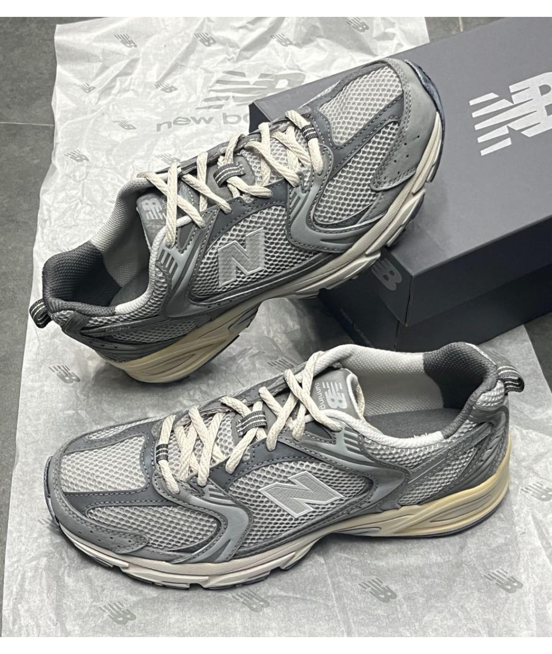 NEW BALANCE Серые низкие кроссовки / кеды, фото 5