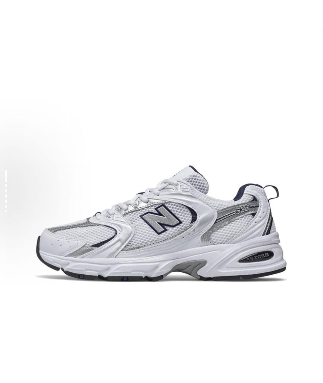 NEW BALANCE Белые синтетические лодочки на низком каблуке, фото 5