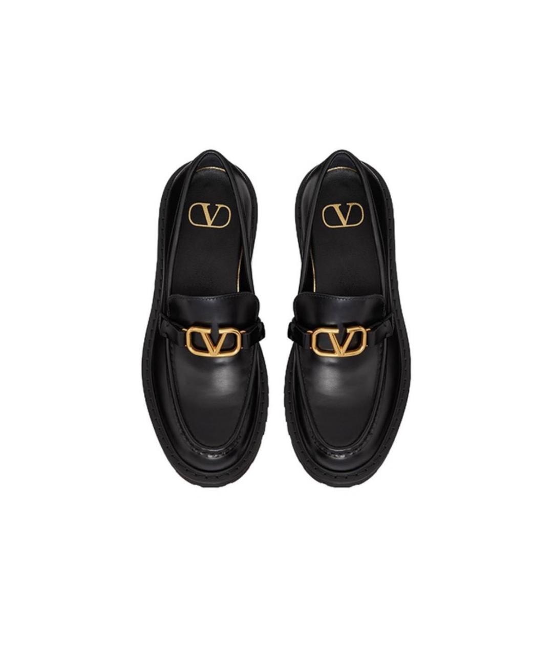 VALENTINO Черные кожаные лоферы, фото 4