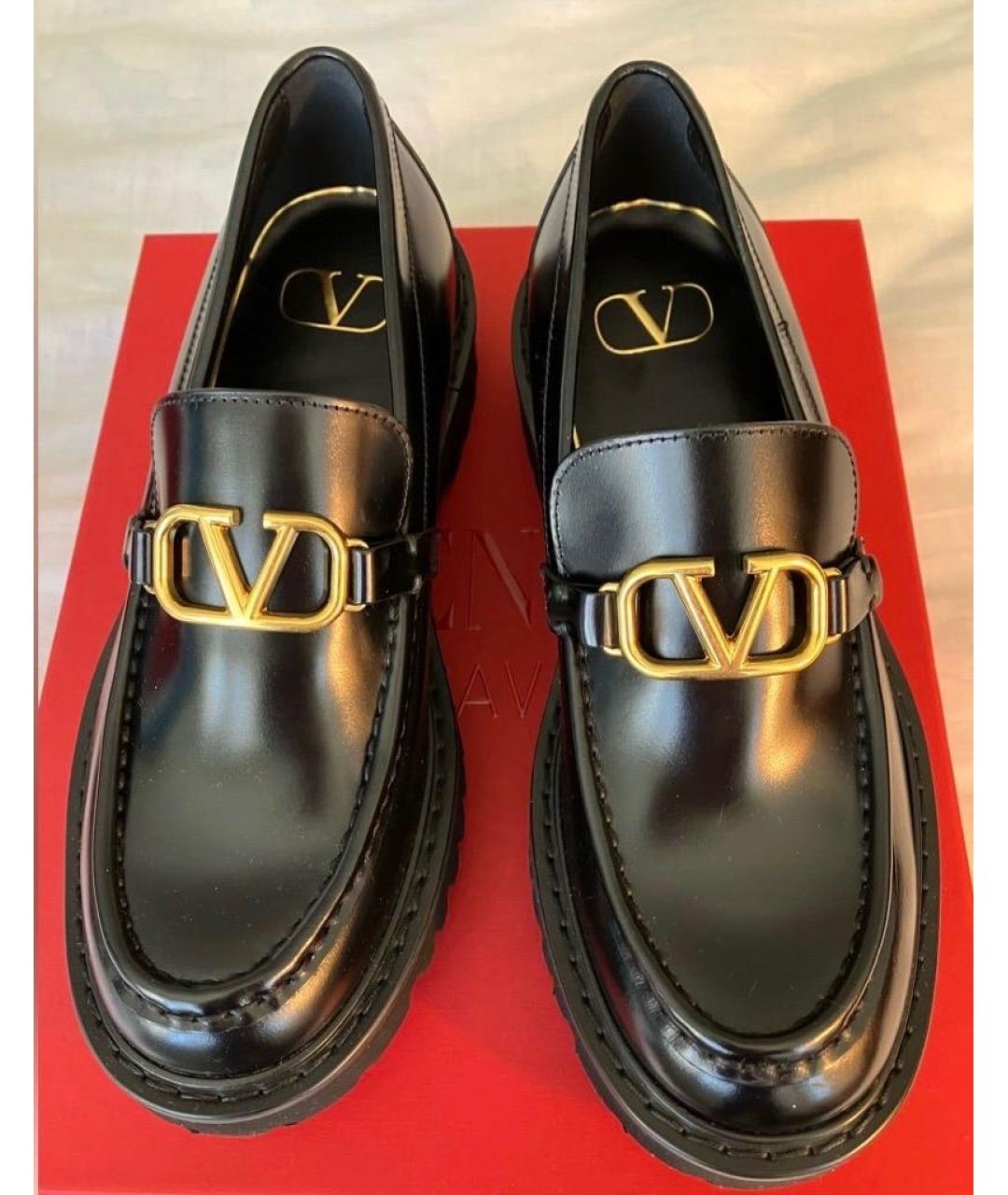 VALENTINO Черные кожаные лоферы, фото 5