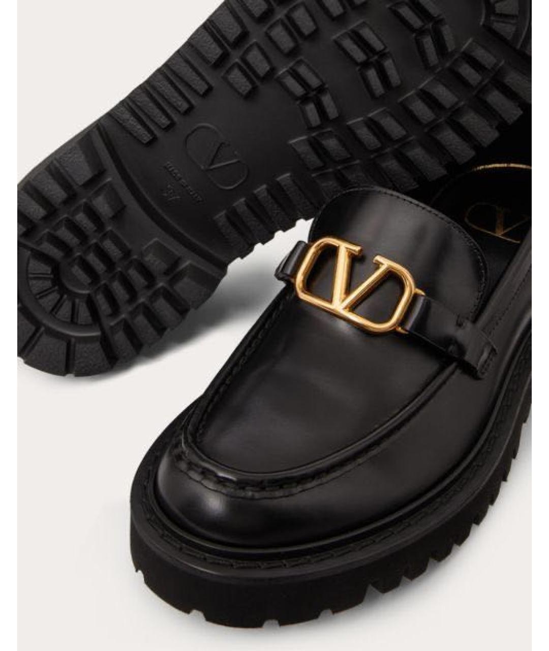 VALENTINO Черные кожаные лоферы, фото 2