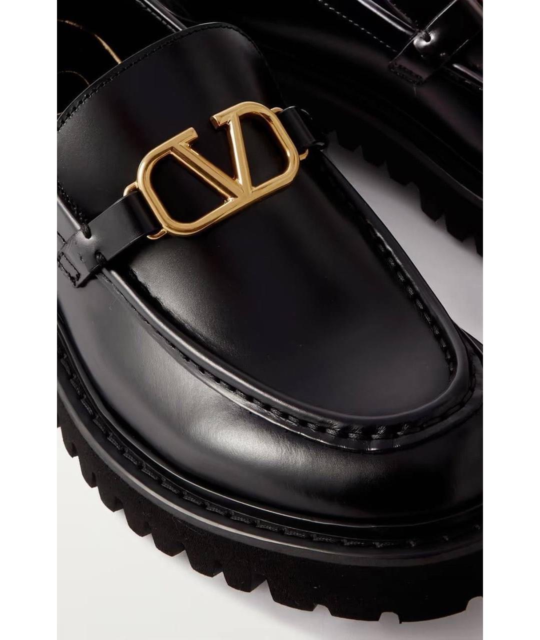 VALENTINO Черные кожаные лоферы, фото 3