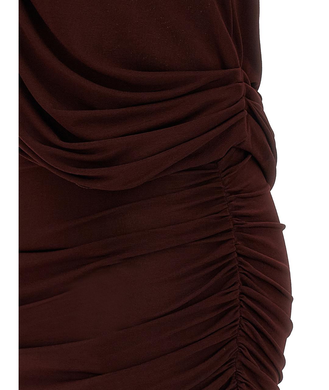 MAGDA BUTRYM Бордовое вискозное коктейльное платье, фото 4