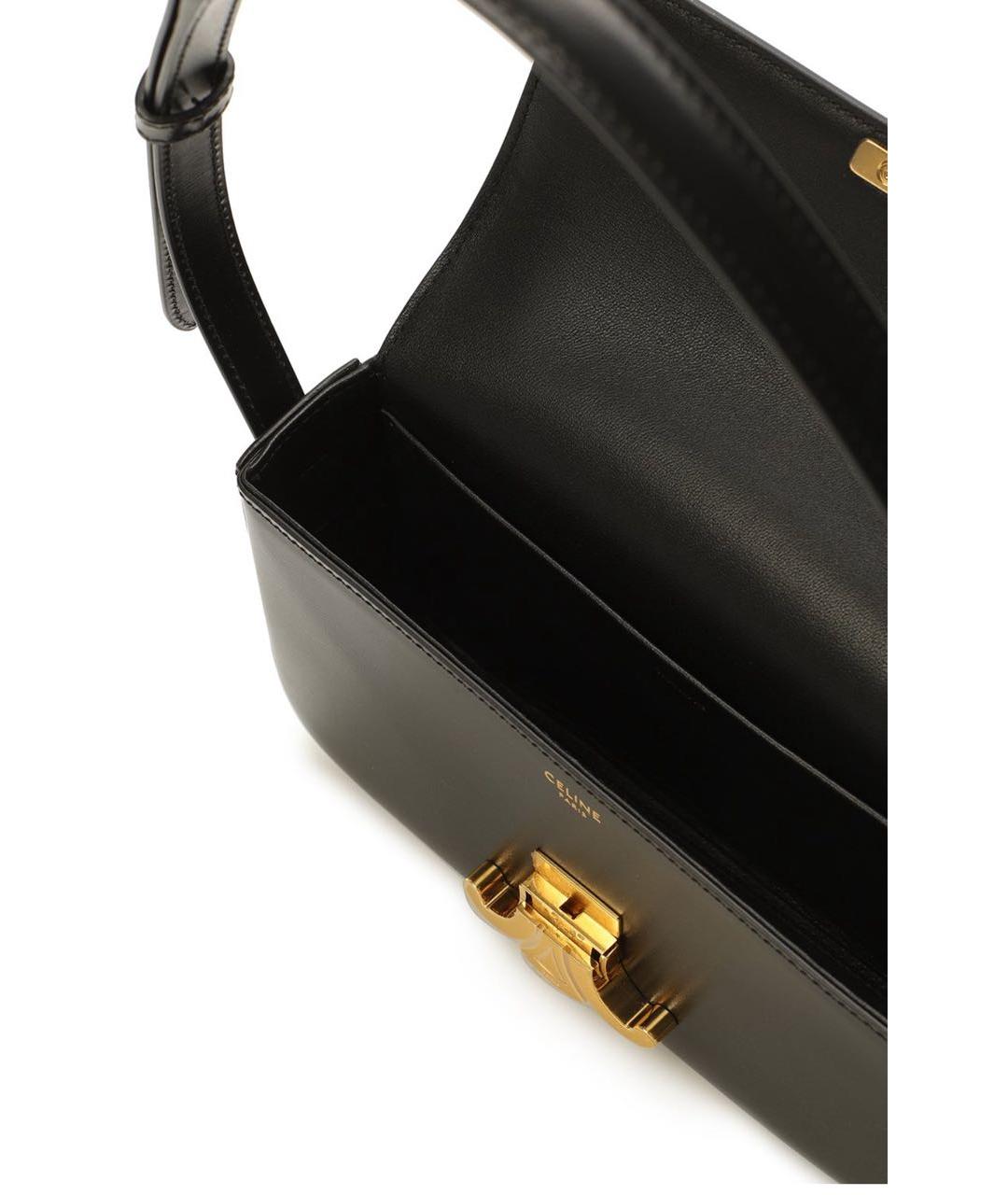 CELINE Черная кожаная сумка с короткими ручками, фото 7