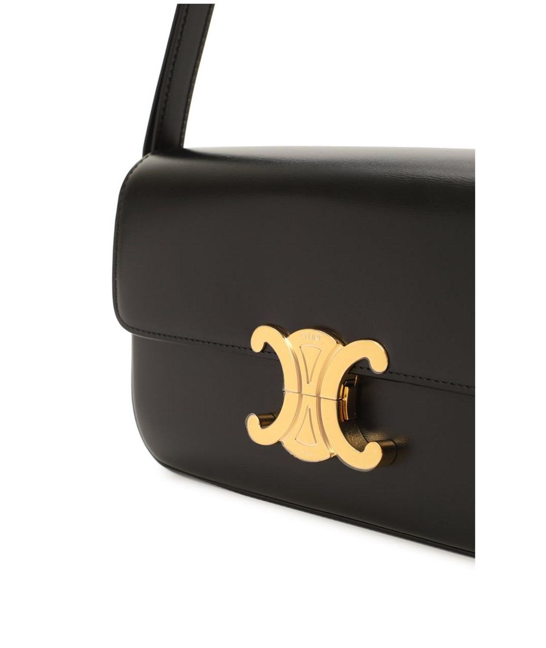 CELINE Черная кожаная сумка с короткими ручками, фото 6