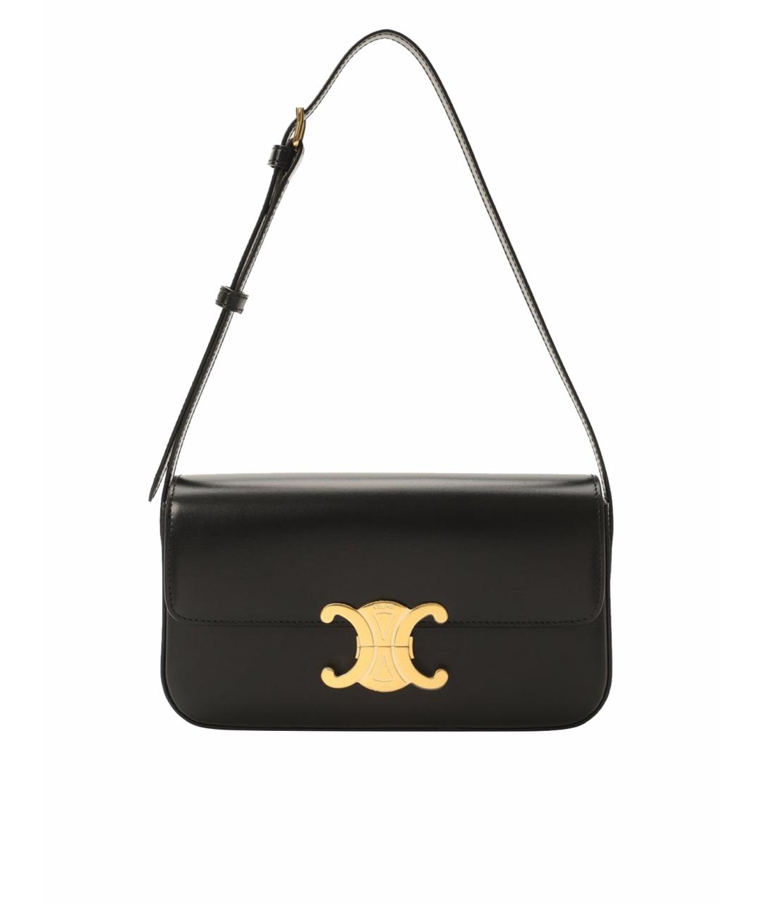 CELINE Черная кожаная сумка с короткими ручками, фото 1