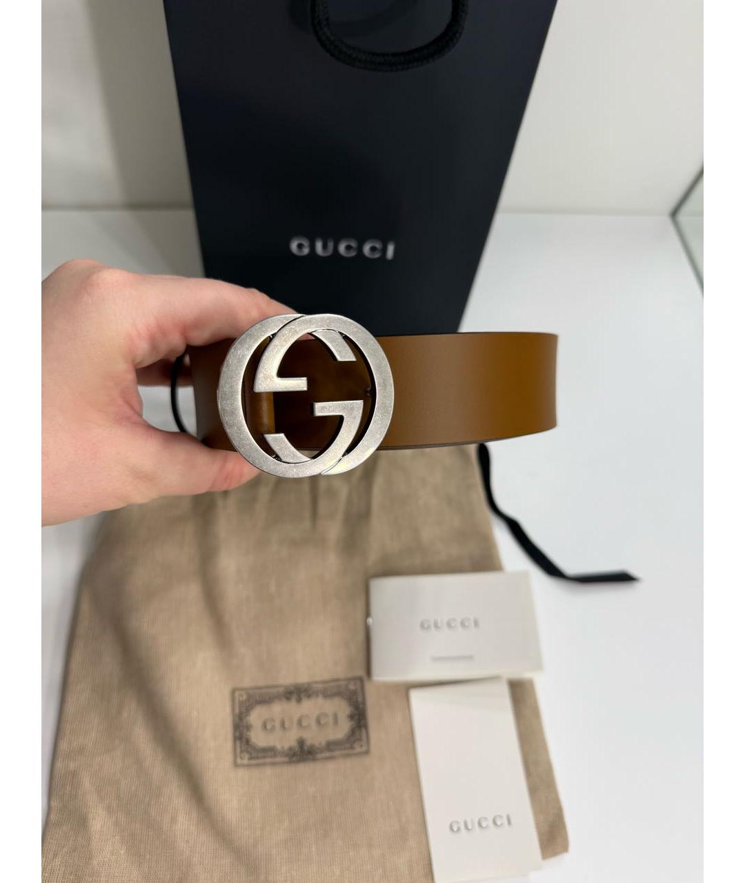 GUCCI Коричневый кожаный ремень, фото 2