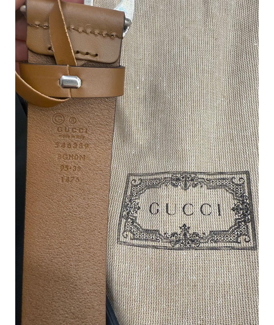 GUCCI Коричневый кожаный ремень, фото 3