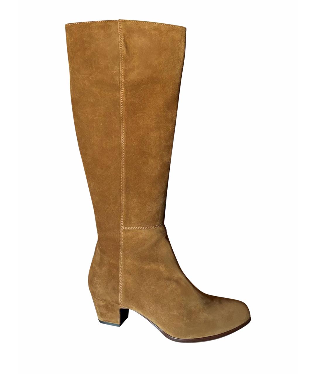 SERGIO ROSSI Коричневые замшевые сапоги, фото 1