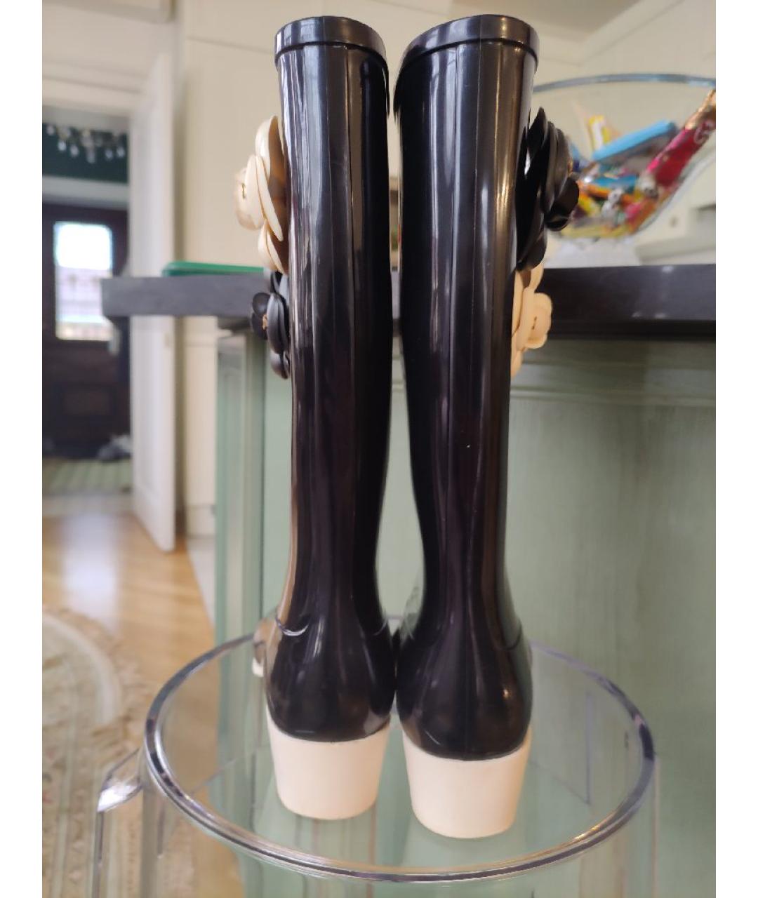 CHANEL Черные резиновые сапоги, фото 4