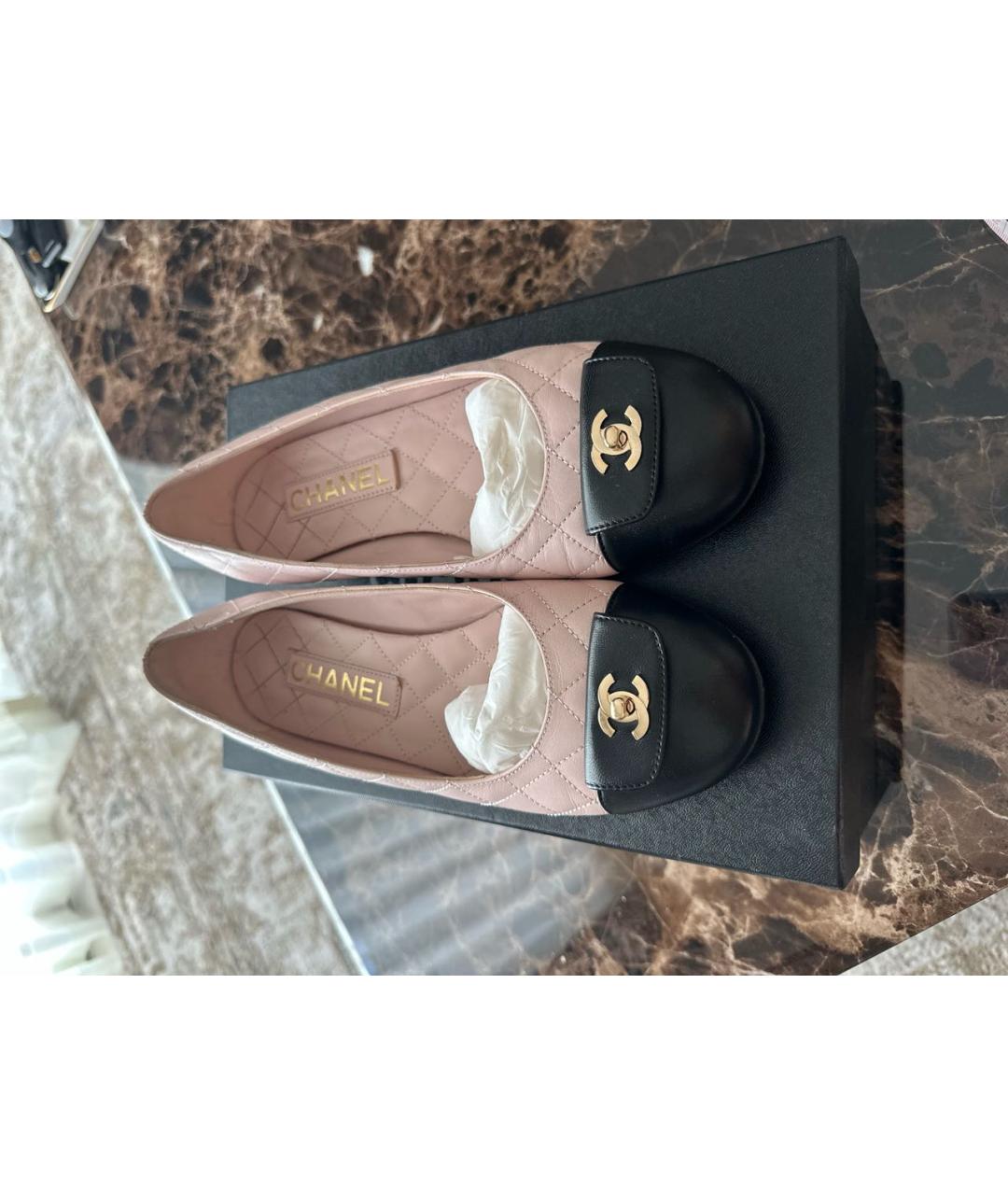CHANEL Розовые кожаные балетки, фото 2