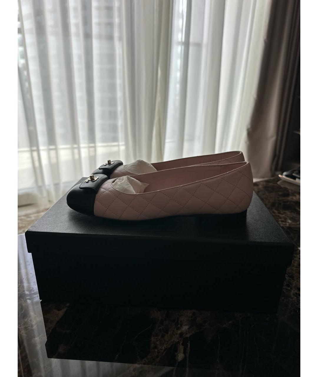 CHANEL Розовые кожаные балетки, фото 9