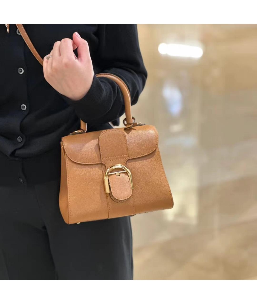 DELVAUX Коричневая кожаная сумка с короткими ручками, фото 7