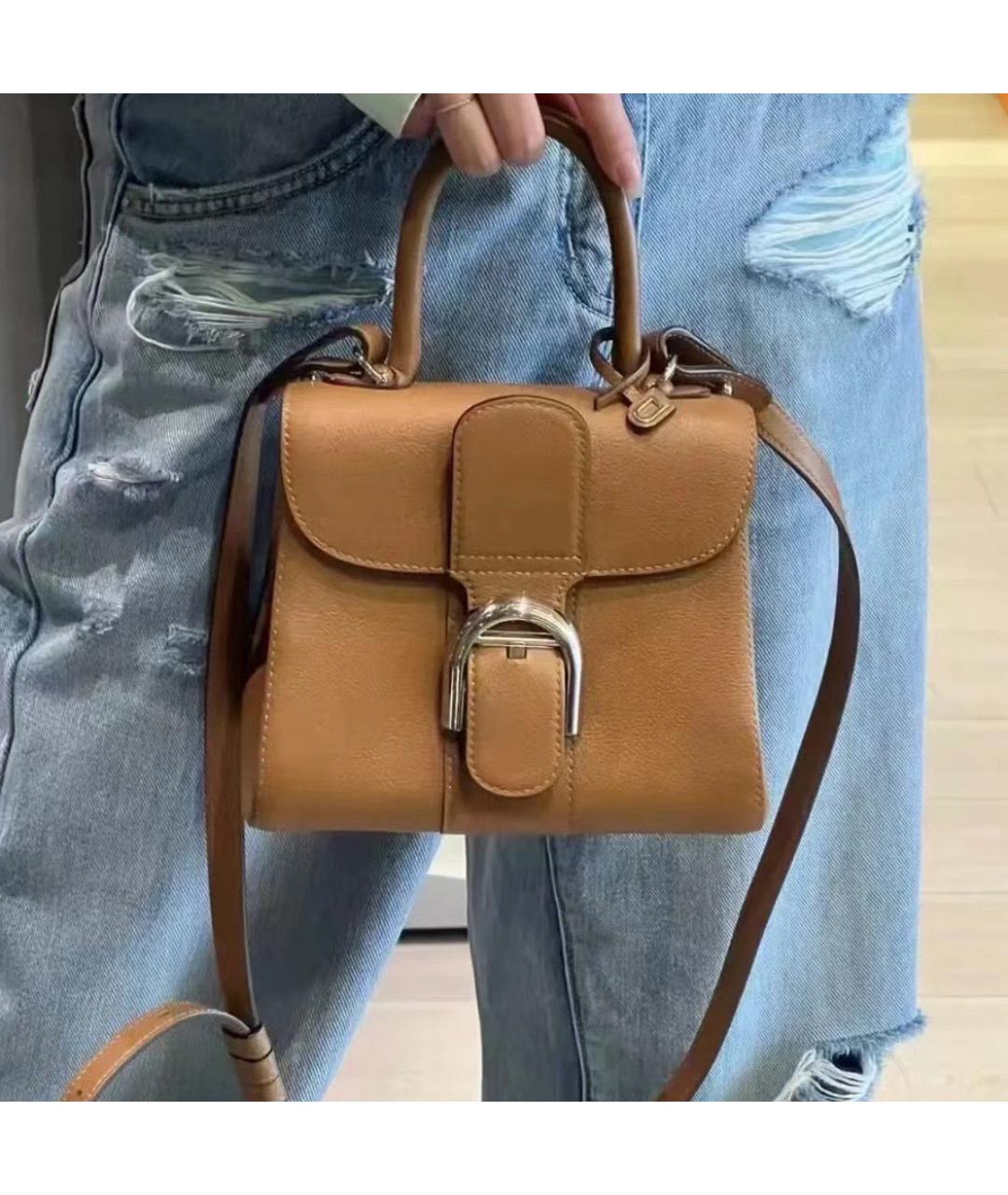 DELVAUX Коричневая кожаная сумка с короткими ручками, фото 6