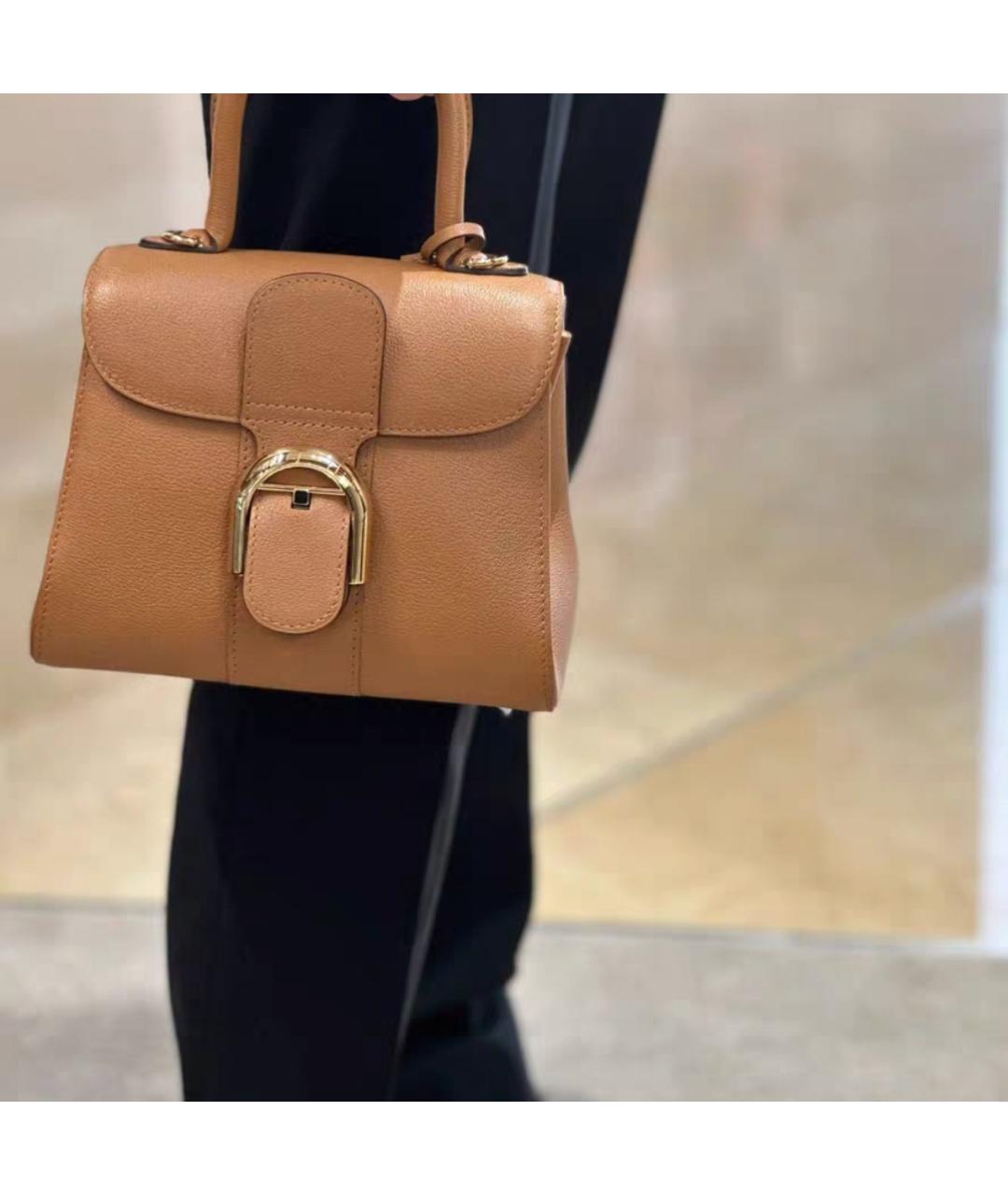 DELVAUX Коричневая кожаная сумка с короткими ручками, фото 8